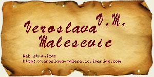 Veroslava Malešević vizit kartica